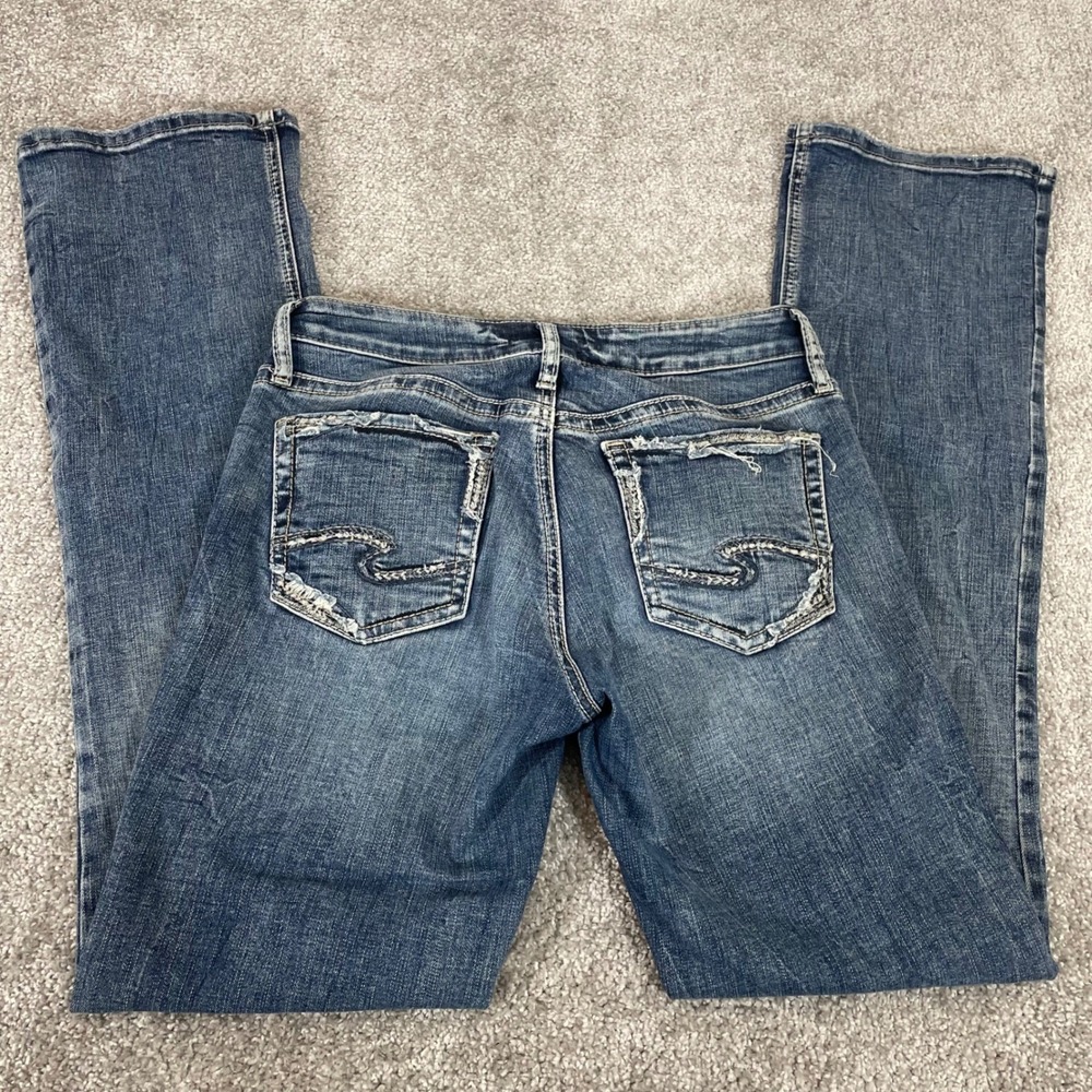 Silver Jeans Womens 30 x 32 Suki Slim Bootcut Y2K Distress Denim (Sz Tag 27x33)